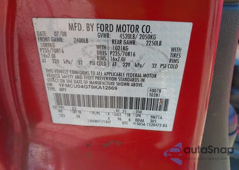 2009 Ford Escape Limited из США, поврежденный, VIN 1FMCU04G79KA12569